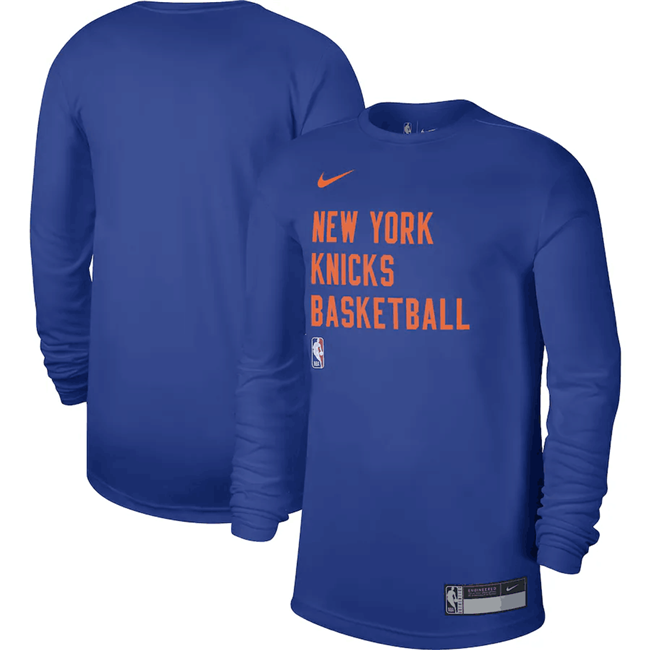 Men's New York Knicks Blue 2023/24 Legend On-Court Practice Long Sleeve T-Shirt